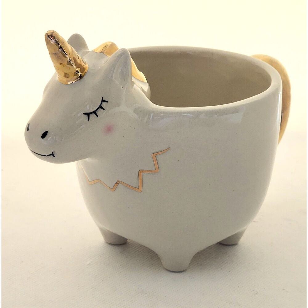 Mug/Cup-Unicorn-White and Gold-Walgreen Company-Holds 12 oz (1.5 Cups)